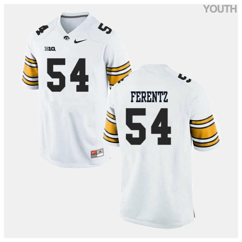 Youth Iowa Hawkeyes NCAA #54 Steve Ferentz White Authentic Nike Alumni Stitched College Football Jersey IF34T48QX